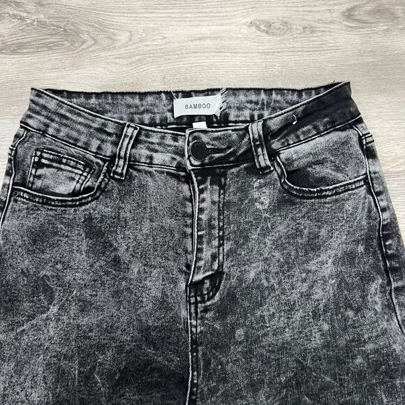 Bamboo Acid Wash High Rise‎ Skinny Jeans Black Wash Denim Pants Size 9/10 - Picture 2 of 8